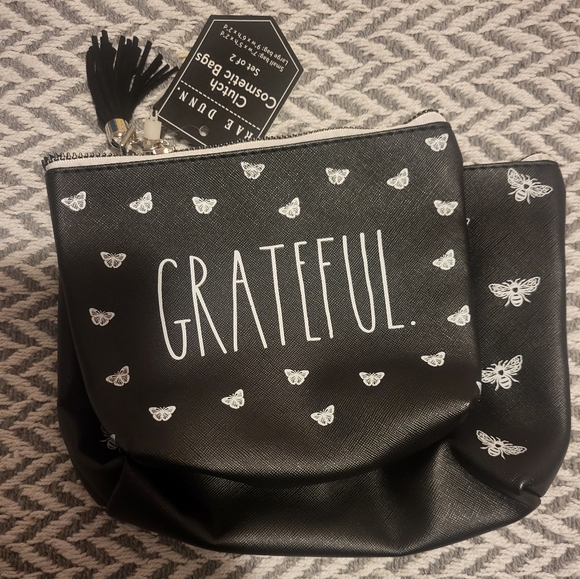 Rae Dunn Set of 2 Clutch Cosmetic Bags - Picture 2 of 11